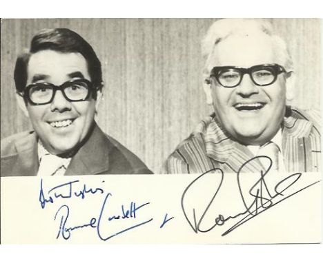 Ronnie Barker & Ronnie Corbett signed 6 x 4 b/w portrait photo dedicated. Autographs Excellent, a few tape marks to reverse. 