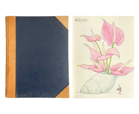An interesting bound album titled 'Plants in the Garden at 3 Bishops Gate, Singapore'. With numerous pen and ink illustration