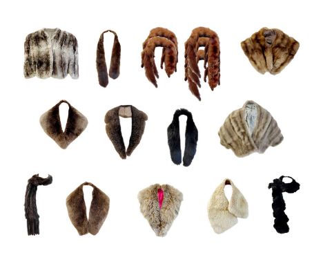 A good selection of fur shrugs and stoles. To include a Chinchilla shrug, a mink shrug, a fox fur stole, various mink stoles 