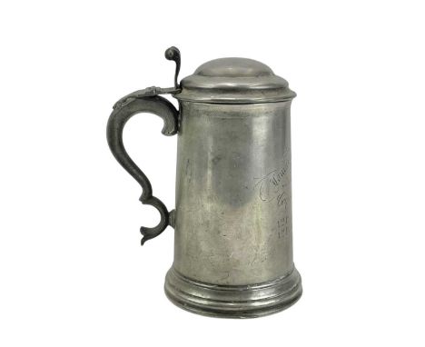 A Victorian Lancashire Rifle Volunteers pewter presentation tankard. Dated 1860 and awarded to Corporal Beal for athletics, h
