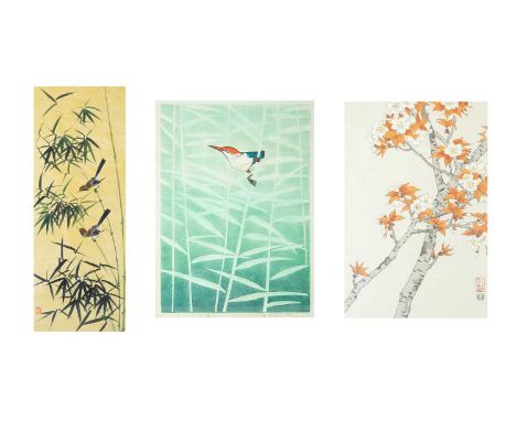 A Japanese woodblock print after Nisaburo Ito. Titled 'Cherry', 39X26cm, framed 54X40cm, together with a limited edition prin