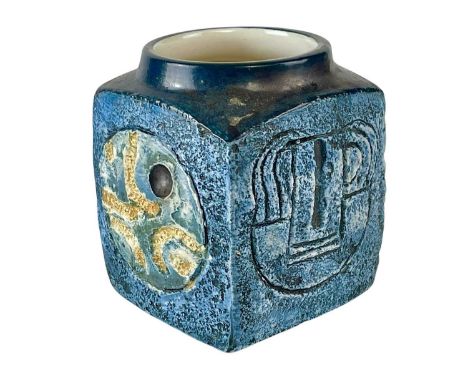 A Troika pottery marmalade pot. Late 1970s or early 1980s, monogram to the base for Jane Fitzgerald, height 9cm.This pot has 