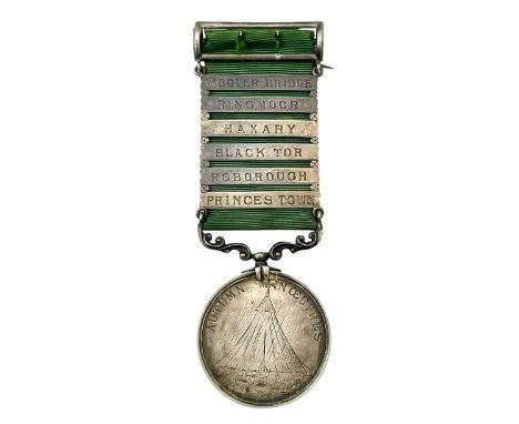 Dartmoor Autumn manœuvres silver Medal 1873, by Upton & Hussey, 22 St. James’s Street.  The obverse engraved with a profile o