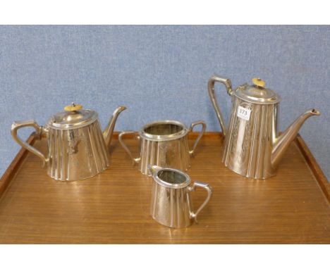 A silver plated tea and coffee service