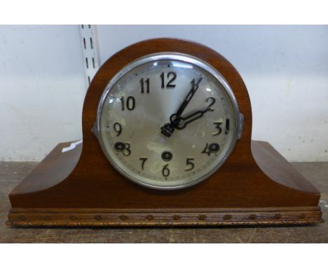 A mahogany Whittington chime mantel clock with pendulum