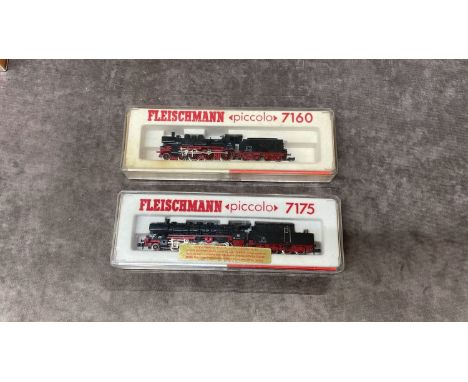 2 Fleischmann engines:    Fleischmann N Gauge 4-6-0 Steam engine, 7160 with 8 wheel tender, boxed and mint    Fleischmann N G