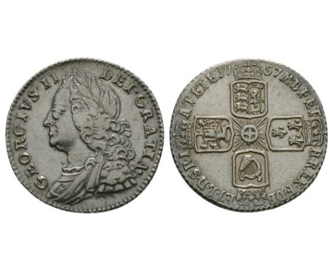 Dated 1757 AD. Obv: profile bust with GEORGIVS II DEI GRATIA legend. Rev: cruciform arms with M B F ET H REX F D B ET L D S R