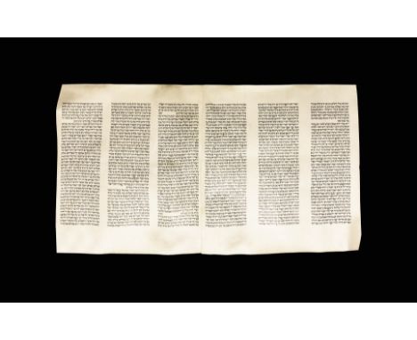 17th-19th century AD. A vellum manuscript of two leaves stitched at the edge to form a single writing surface; ruled dry-poin