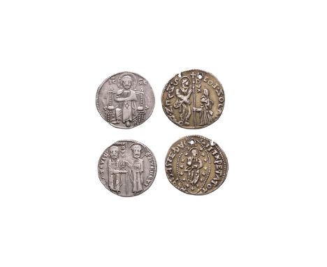 1268-1275 AD. Lorenzo Tiepolo, grosso. Obv: doge and St Mark holding staff with DVX between with L A TEVPL and S M VENETI leg