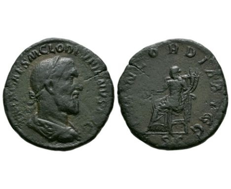 238 AD. Rome mint. Obv: IMP CAES M CLOD PVPIENVS AVG legend with laureate, draped and cuirassed bust right, seen from the bac