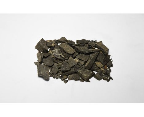 Upper Cretaceous Period (Campanian), 76-75 million years BP. A bag of samples of material from the K-T Boundary of Trochu, Al