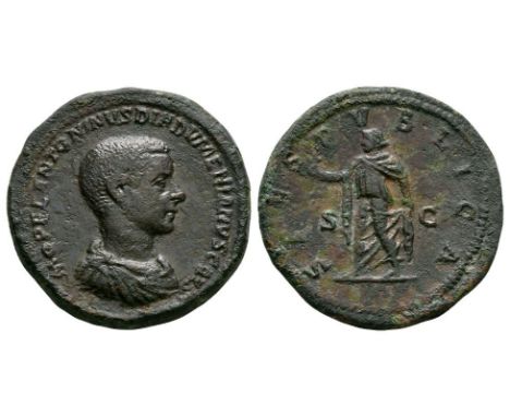 218 AD. Rome mint. Obv: M OPEL ANTONINVS DIADVMENIANVS CAES legend with bare-headed, draped and cuirassed bust right. Rev: SP