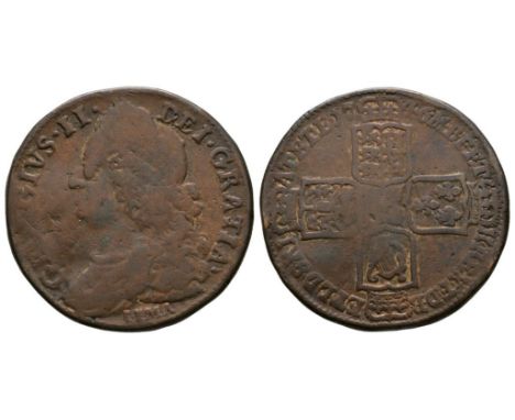 Dated 1746 AD. Obv: profile bust with LIMA below and GEORGIIVS II DEI GRATIA legend. Rev: cruciform arms with M B F ET H REX 