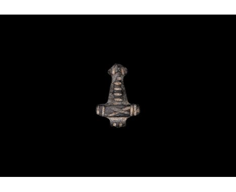26th Dynasty, 664-525 BC. A steatite Menat amulet with incised hatching. Cf. Flinders Petrie, W.M. Amulets illustrated by the
