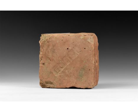 Late 1st century AD. A rectangular block with stamped text 'LEG I ITAL' for 1st Legion 'Italica'; with original mortar still 