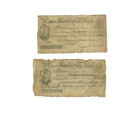 Dated 1813-1814 AD. Group comprising Huddersfield Commercial Bank, Benjamin and Joshua Ingham & Co: 1 inked date 12 October 1