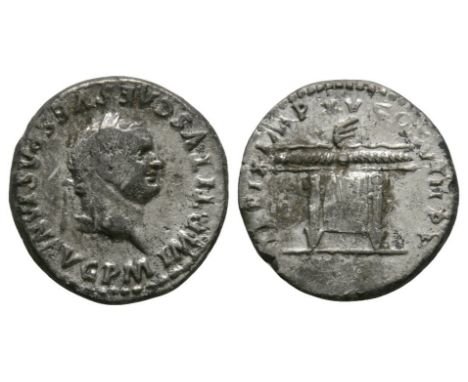 80 AD. Rome mint. Obv: IMP TITVS CAES VESPASIAN AVG P M legend with laureate head left. Rev: TR P IX IMP XV COS VIII P P lege