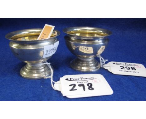 Pair of early 20th Century silver pedestal salts, Birmingham, 1916. (2)(B.P. 24% incl. VAT)