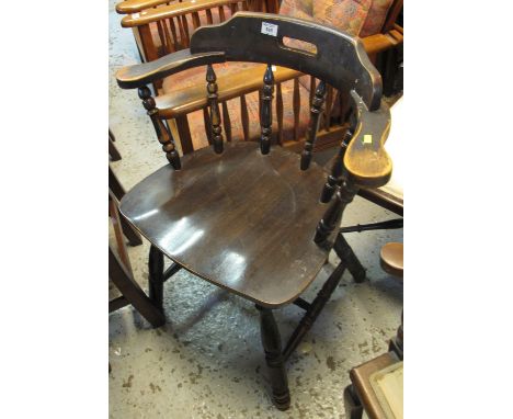 20th Century stained smoker's bow type chair.(B.P. 24% incl. VAT)