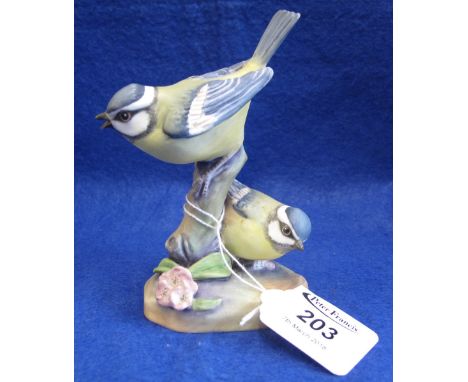 Royal Worcester bone china study: bluetits, no. 3375.(B.P. 24% incl. VAT)