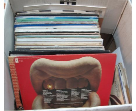 Box of assorted vinyl LPs, various, to include: 'The Police'; 'The Bachelors'; 'Commodores'; 'Michael Jackson'; 'Reggae Hits'