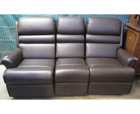 Modern Sherborne brown leather three seater detachable sofa.(B.P. 24% incl. VAT)