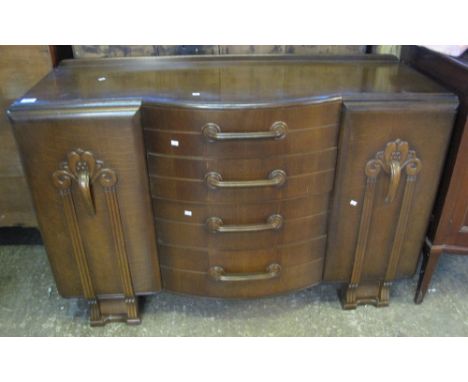 Mid 20th Century oak bow fronted sideboard.(B.P. 24% incl. VAT)