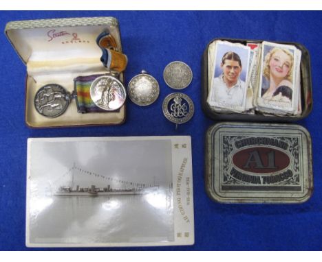 Collection of First World War medals presented to: '28383.2.AMEG Griffith, RAF', with silver winning medallion for musketry, 