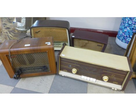 Four vintage radios 