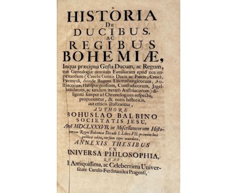 Bohuslav BalbínHistoria de Ducibus ac Regibus Bohemiae, in qua praecipua Gesta Ducum, ac Regum, tum Genealogiae omnium Famili