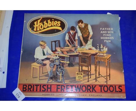 CARDBOARD SIGN FOR BRITISH FRETWORK TOOLS