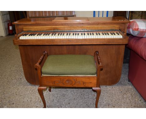 CIRCA 1930S COMPACT PIANO IN ART DECO STYLE CASE, INDISTINCT MAKERS/RETAILERS NAME, WIDTH APPROX 137CM