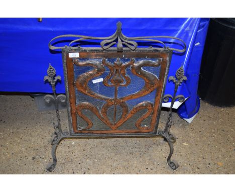 ART NOUVEAU METAL FIRE SCREEN