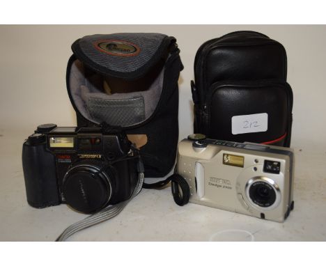 OLYMPUS CAMEDIA DIGITAL 5 MEGAPIXELS CAMERA C-5050 ZOOM WITH A MINOLTA DINAGE 2300 CAMERA, BOTH IN CASES