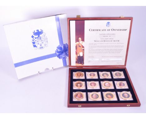 HMK - A 2007 Cook Islands gold plated Kings and Queens dollar proof set. The set in presentation case. Each coin gold plated 