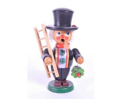 Christian Ulbricht - Late 20th century German wooden incense burner figure in the form of an Irish smoker chimney sweep. Rais