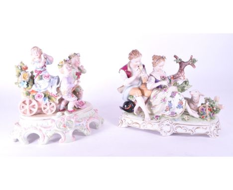 Two 20th century German / Continental porcelain figures, comprised of an Unterweißbacher Werkstätten mantel figurine depictin