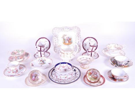 A collection of early 20th century &amp; later china porcelain tableware items. Including Royal Vienna, George Jones, Dresen,