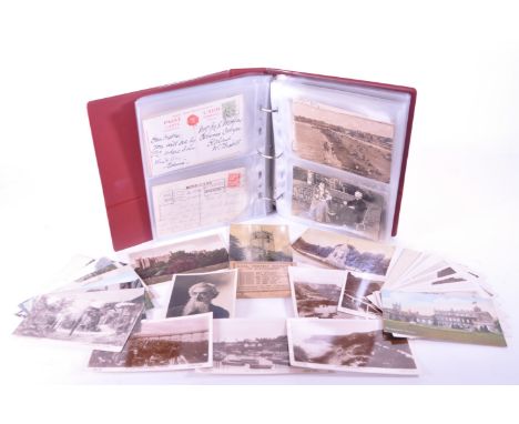 Collection of 20th century postcards and photographs, examples including greetings, birthday, English streets and locations, 