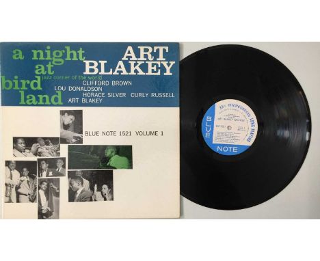 ART BLAKEY - A NIGHT AT BIRDLAND LP (BLUE NOTE 1521 VOLUME 1). An interesting crossover pressing (circa 1958/1959) of A Night