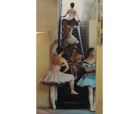 Douglas Hoffman (b.1945) American ''Waiting in the Wings Carnegie Hall'' Signed and numbered 130/195, lithograph, 90cm by 52.