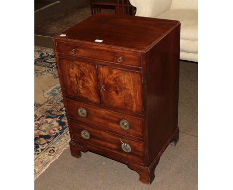 A Georgian mahogany commode (converted), 53cm by 43cm by 81.5cm