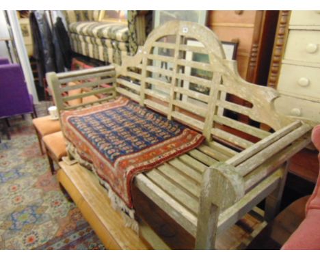 A wooden garden bench