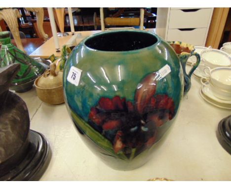 A large early Moorcroft vase/ lamp base, sold ass seen