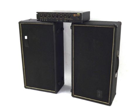 2 x 12 speaker cabinet enclosing a pair of Goodmans Audiom 12 speakers, appears to be in working order; together with a simil