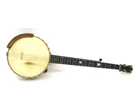 Arthur J. Wilmshurst five string banjo, with 10.5" skin and 26" scale, case