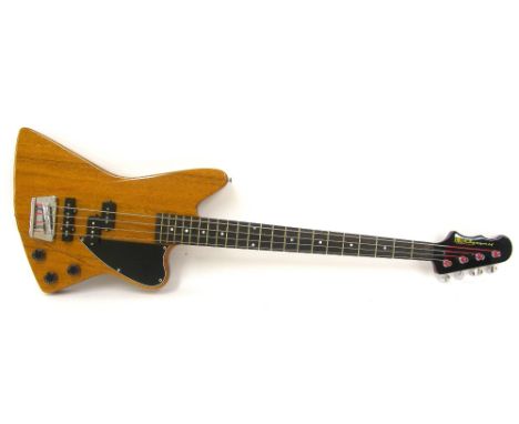 Fret King By Trev. Wilkinson Esprit IV bass guitar, ser. no. B0xxx8, natural mahogany finish, electrics in working order, sof