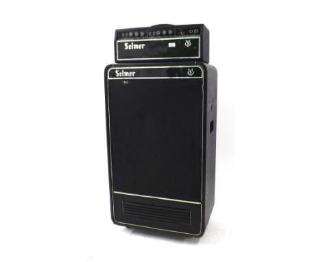 Selmer Treble 'N' Bass 50 MK III amplifier head; together with a Selmer 100 speaker cabinet, both appear to be in working ord