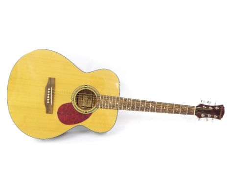 Freshman FA1FN acoustic guitar; together with a Peavey Basic 60 amplifier, also a vintage Reslo CR2H microphone