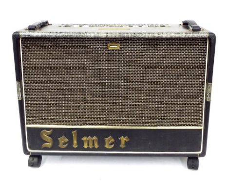 1960s Selmer Truvoice Thunderbird Twin Thirty guitar amplifier, ser. no. 18742, with a pair of Celestion G12 speakers, later 